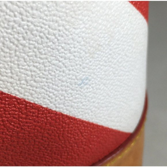 Dooney & Bourke Red and White Chevron Striped Leather Crossbody Shoulder Bag - Picture 8 of 12